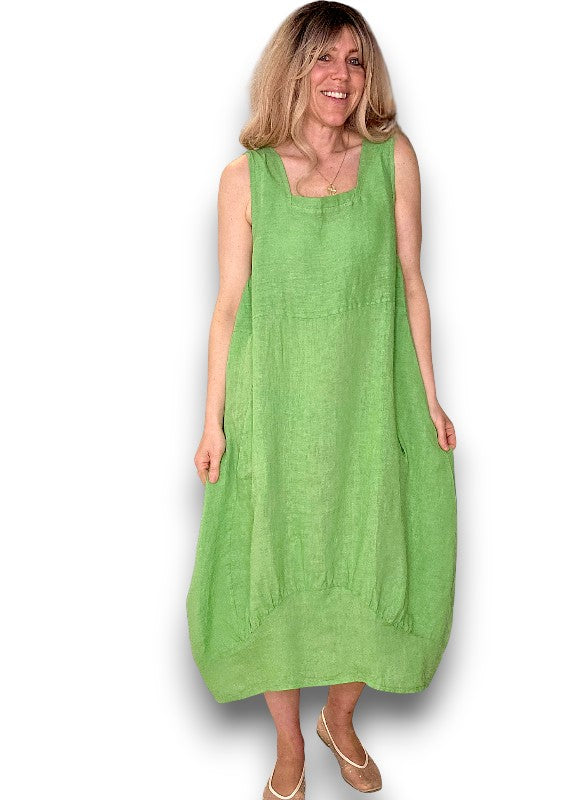 Light Green Plain Maxi Tank Dress