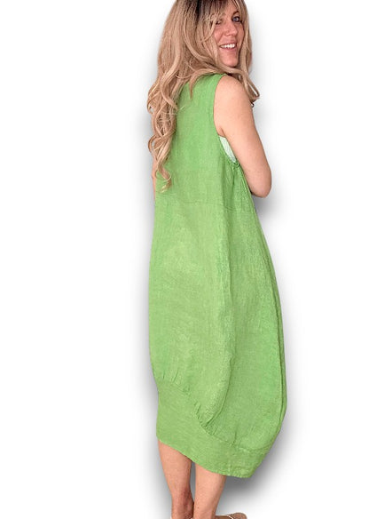 Light Green Plain Maxi Tank Dress