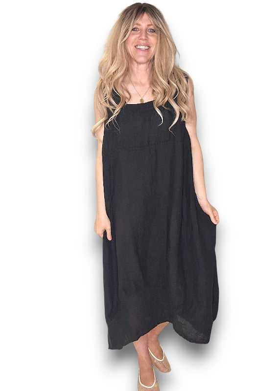 Black Plain Maxi Tank Dress
