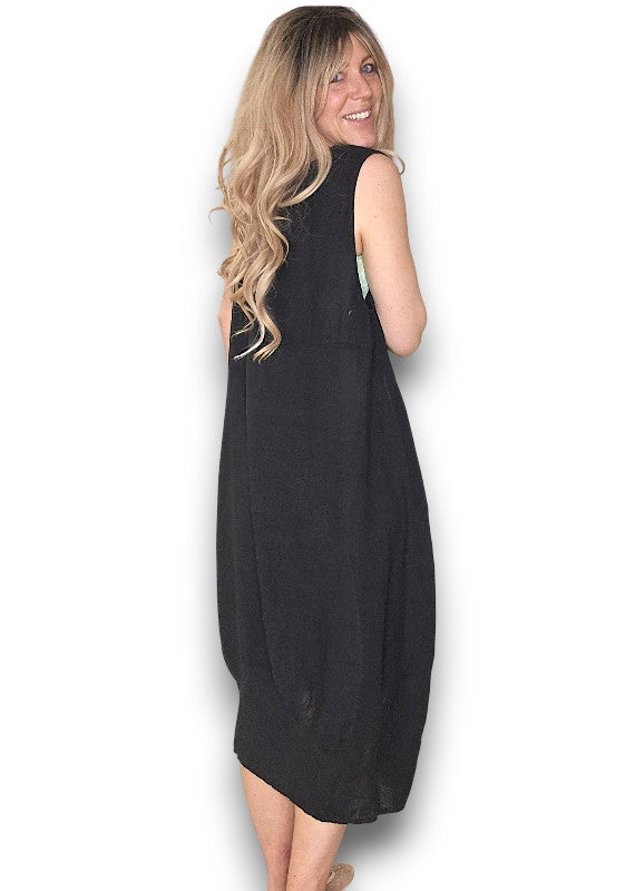 Black Plain Maxi Tank Dress