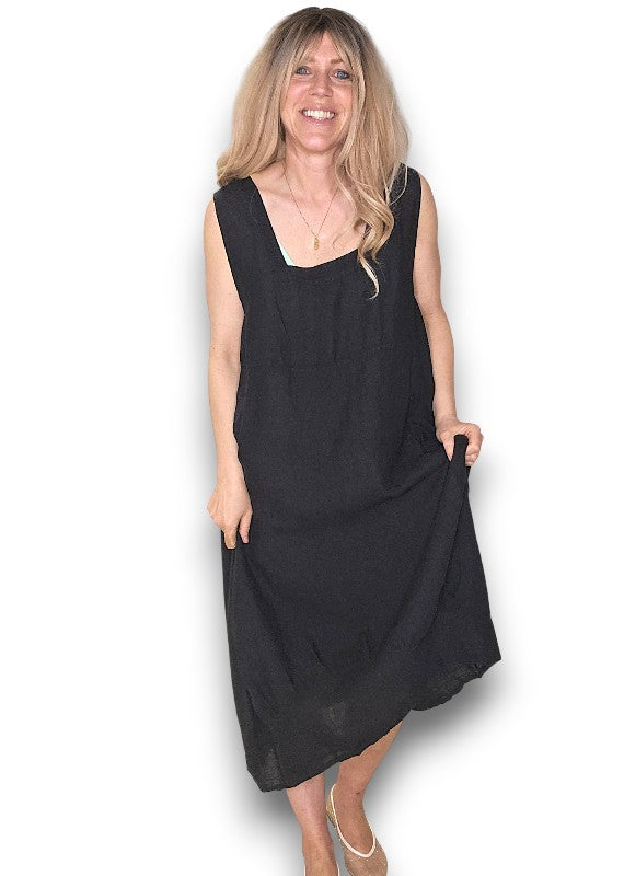 Black Plain Maxi Tank Dress