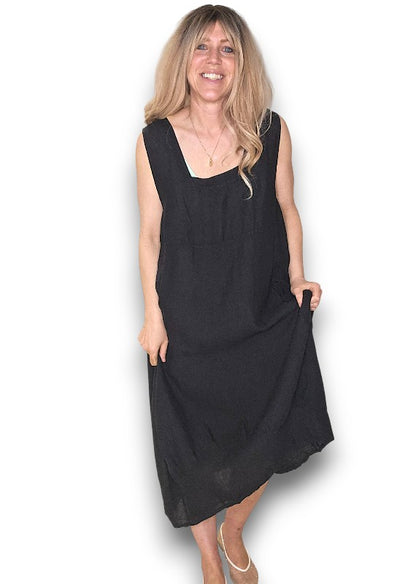 Black Plain Maxi Tank Dress