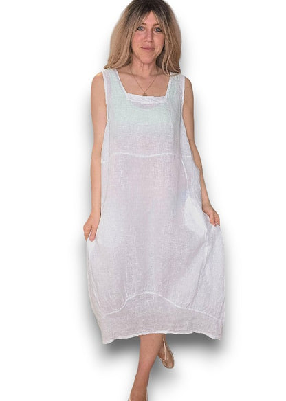 White Plain Maxi Tank Dress