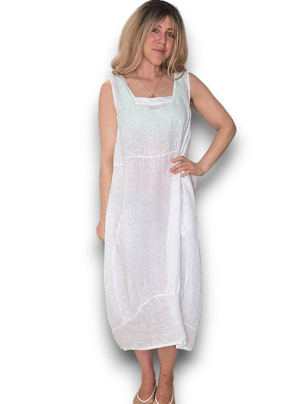 White Plain Maxi Tank Dress