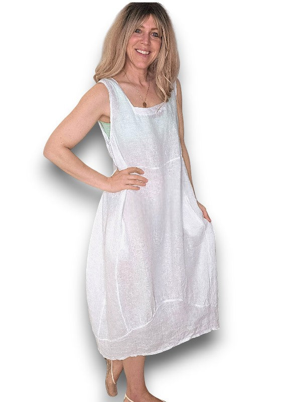 White Plain Maxi Tank Dress