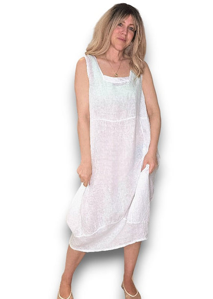 White Plain Maxi Tank Dress