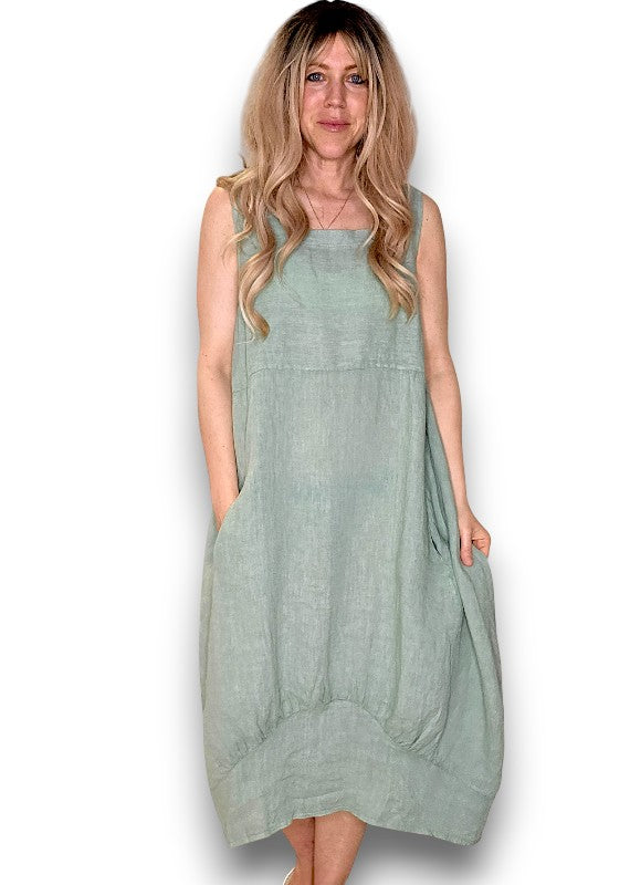 Light Sage Plain Maxi Tank Dress
