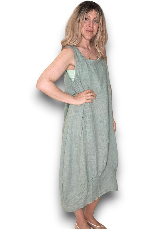 Light Sage Plain Maxi Tank Dress