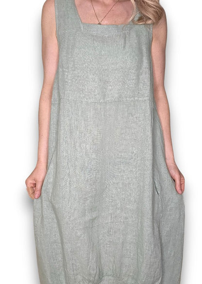 Light Sage Plain Maxi Tank Dress