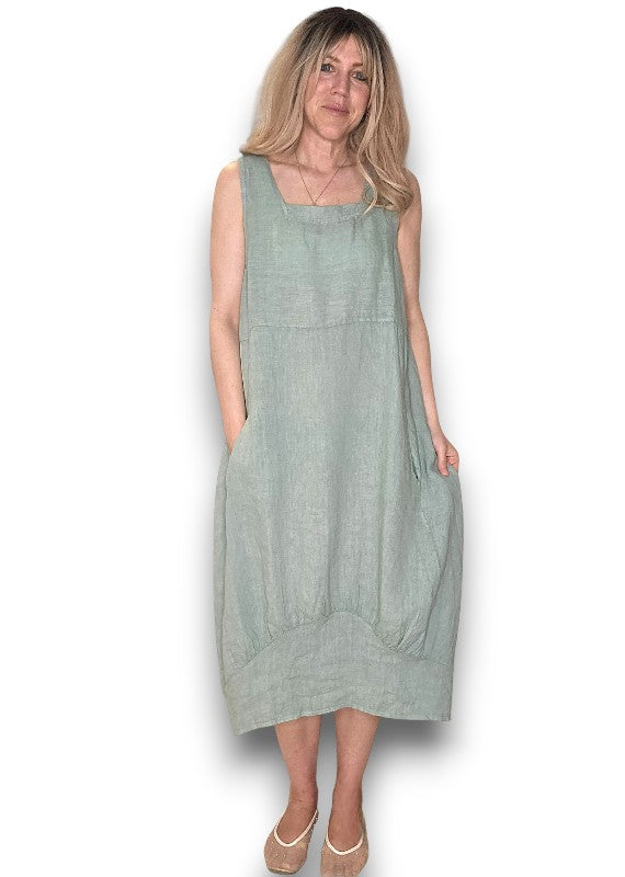 Light Sage Plain Maxi Tank Dress