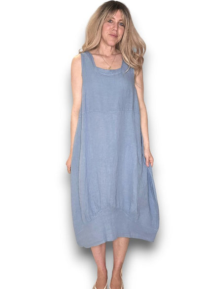 Light Petrol Plain Maxi Tank Dress