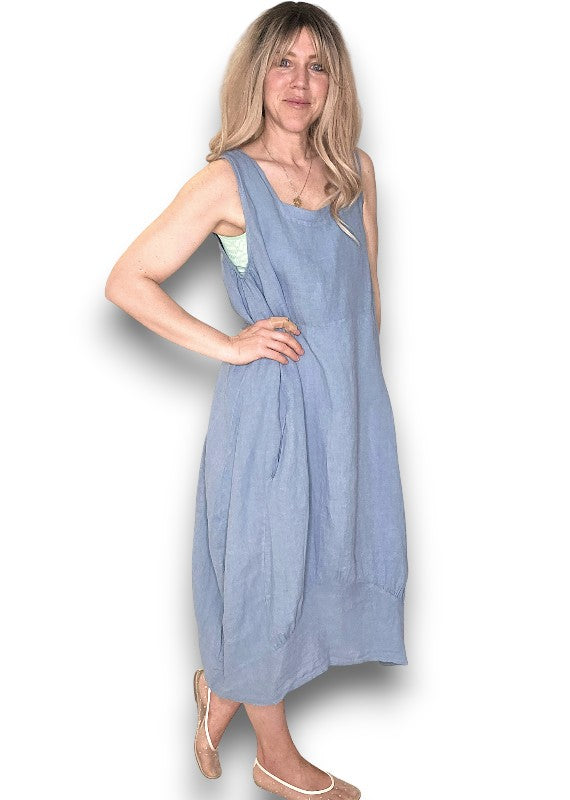 Light Petrol Plain Maxi Tank Dress
