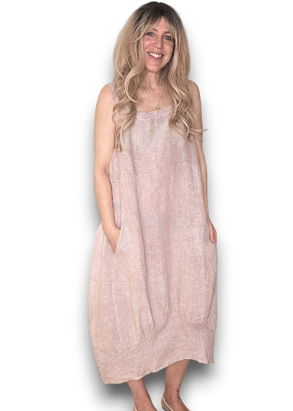 Baby Pink Plain Maxi Tank Dress