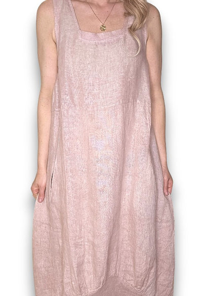 Baby Pink Plain Maxi Tank Dress