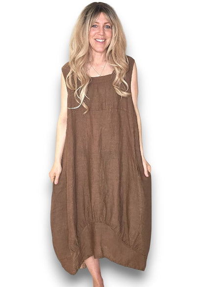 Coffee Plain Maxi Tank Dress
