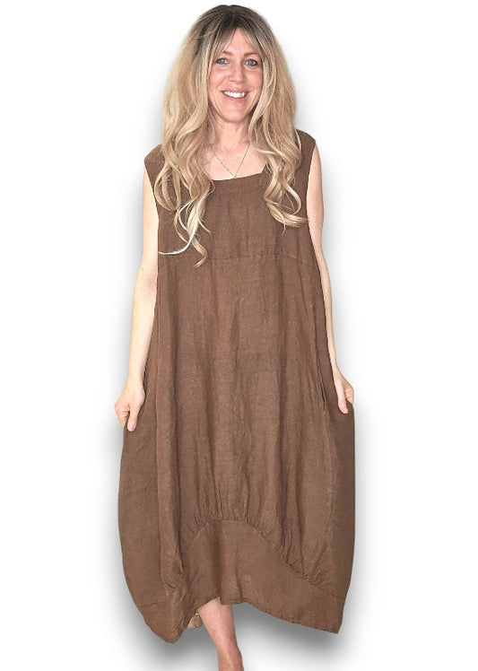 Coffee Plain Maxi Tank Dress