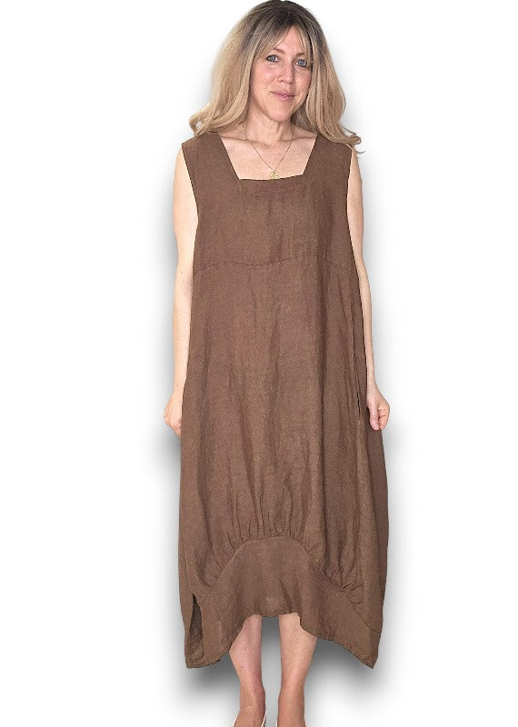 Coffee Plain Maxi Tank Dress