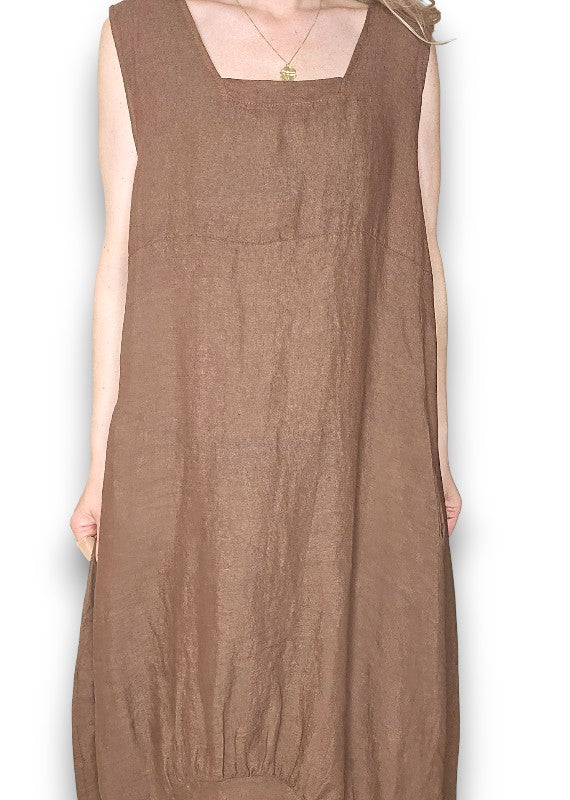 Coffee Plain Maxi Tank Dress