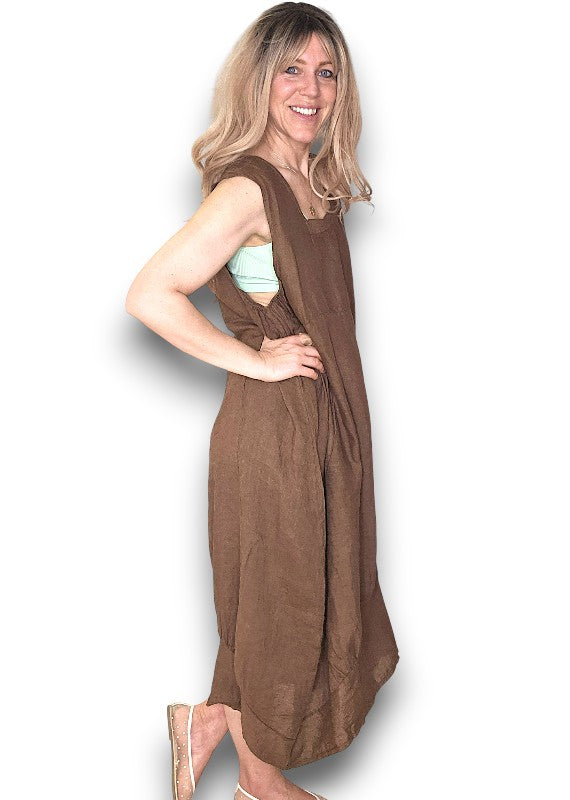 Coffee Plain Maxi Tank Dress