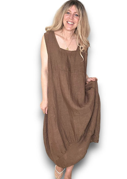 Coffee Plain Maxi Tank Dress