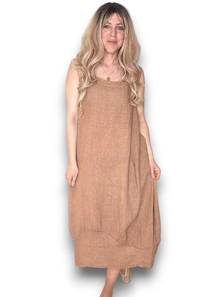 Light Coffee Plain Maxi Tank Dress