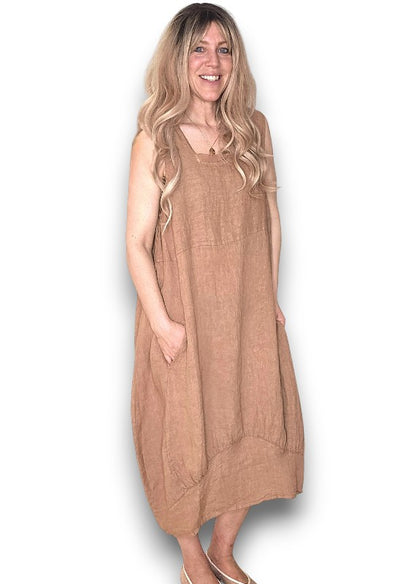 Light Coffee Plain Maxi Tank Dress