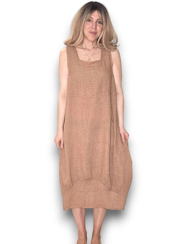 Light Coffee Plain Maxi Tank Dress