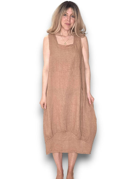 Light Coffee Plain Maxi Tank Dress