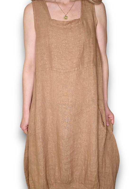 Light Coffee Plain Maxi Tank Dress