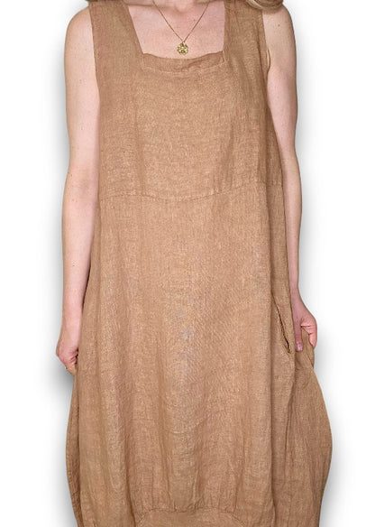 Light Coffee Plain Maxi Tank Dress