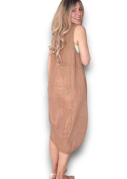 Light Coffee Plain Maxi Tank Dress
