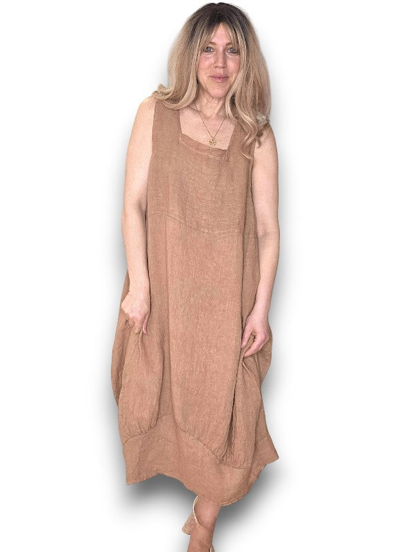 Light Coffee Plain Maxi Tank Dress