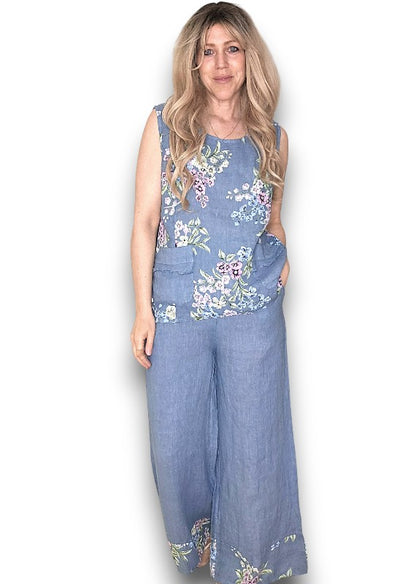 Petrol High Waist Pleats Rosie Leg Pant