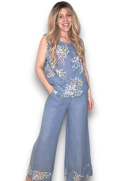 Petrol High Waist Pleats Rosie Leg Pant