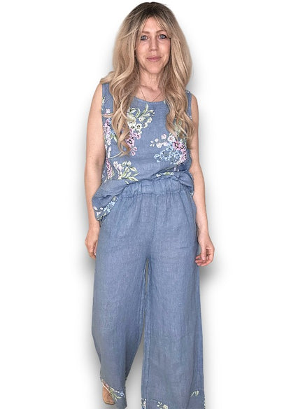 Petrol Rosie Linen Tank Top