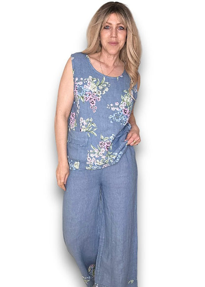 Petrol High Waist Pleats Rosie Leg Pant