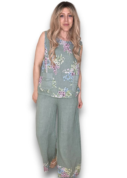 Light Sage Rosie Linen Tank Top