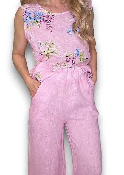 Bubbelgum High Waist Pleats Rosie Leg Pant