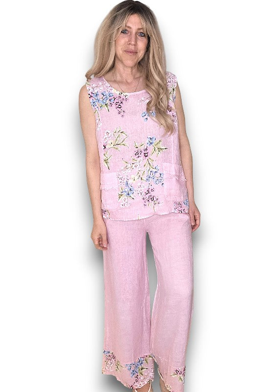 Bubbelgum High Waist Pleats Rosie Leg Pant