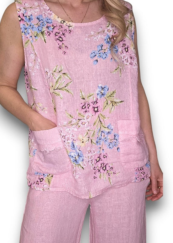Bubbelgum Rosie Linen Tank Top
