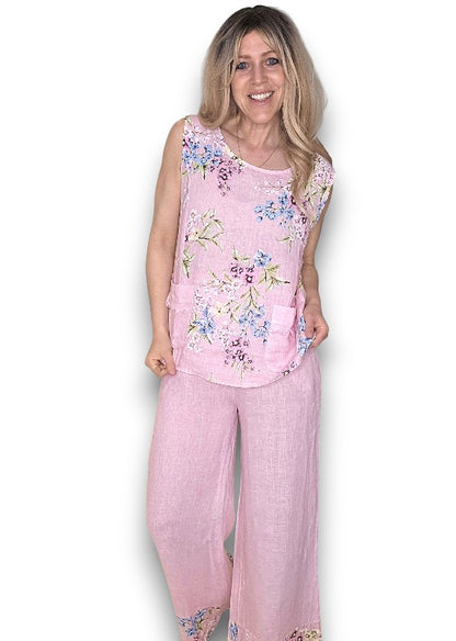 Bubbelgum High Waist Pleats Rosie Leg Pant