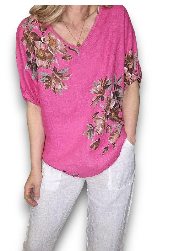 White Mini Button Linen Pants