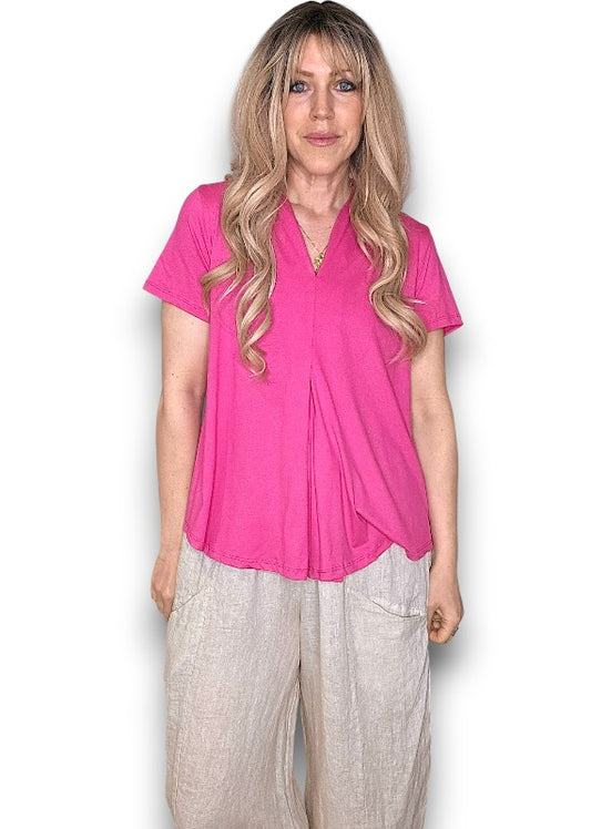 Hot Pink Samba Viscose Tee