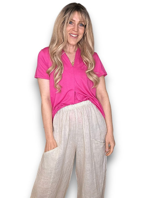 Hot Pink Samba Viscose Tee