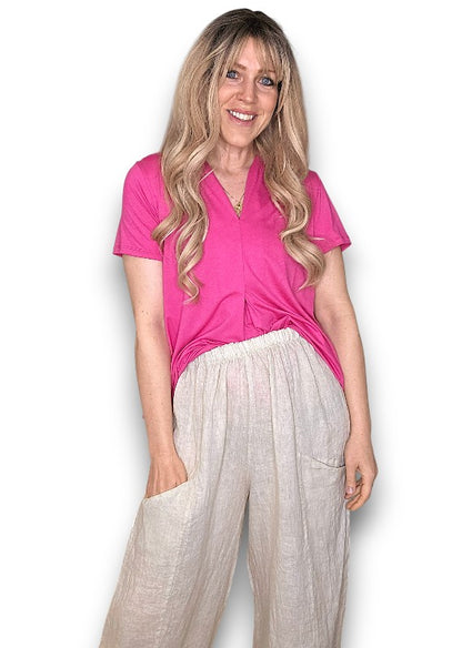 Hot Pink Samba Viscose Tee