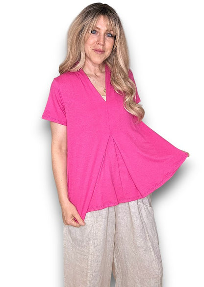 Hot Pink Samba Viscose Tee