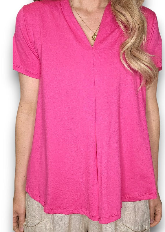 Hot Pink Samba Viscose Tee