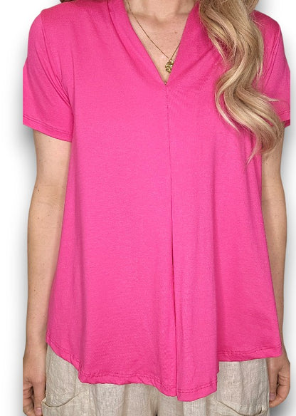 Hot Pink Samba Viscose Tee