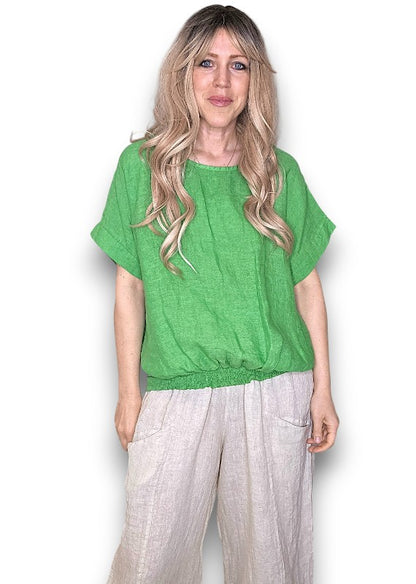 Bright Green Split Back River Tee