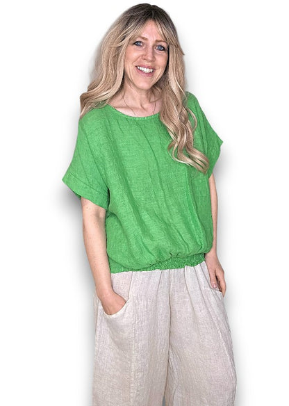 Bright Green Split Back River Tee
